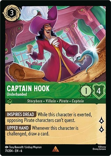 Lorcana captain hook - hook,