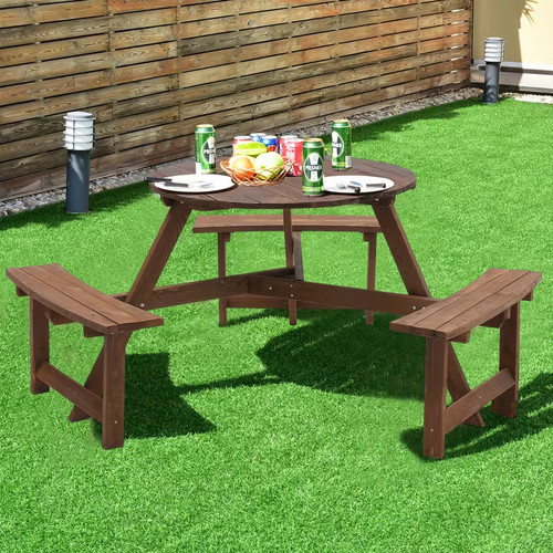 Seater round wooden picnic - round,