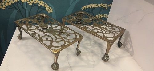 Pair antique brass - a,