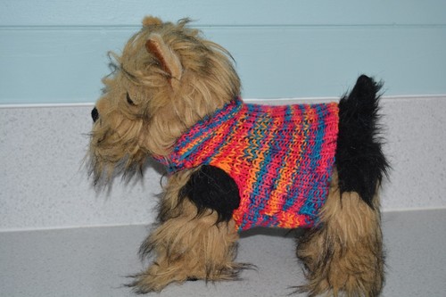 Hand knitted dog coat - xs,