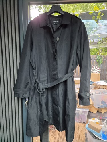 Centigrade black trench coat - black,