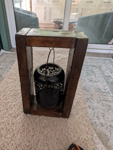 Wooden lantern brown wood - lantern,
