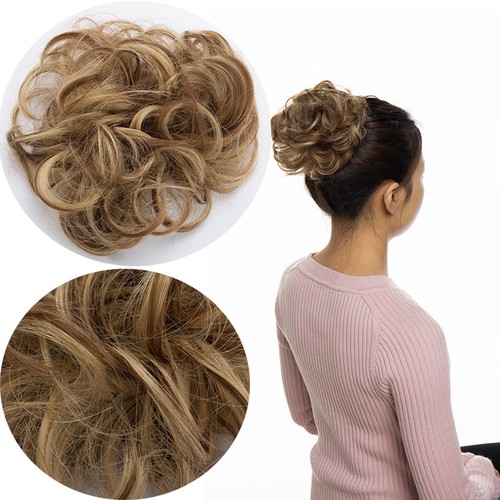 Curly messy bun hair piece - hair,