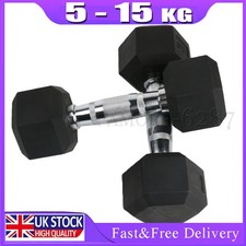 Hex dumbbells cast iron rubber - dumbbells,