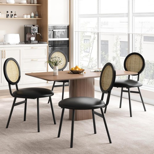 4pcs rattan dining chairs with - 4pcs,