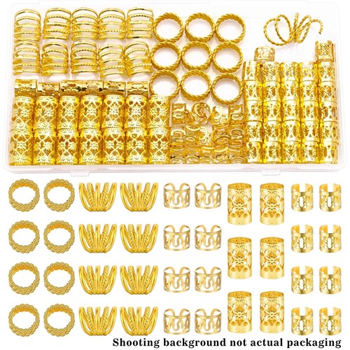 110pcs gold hair jewelry rings - 110pcs,