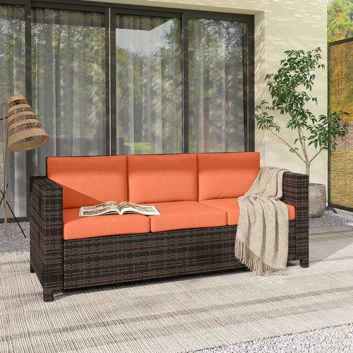 Rattan sofa wicker 3seater - sofa,
