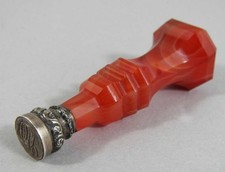 Silver banded agate seal - banded,