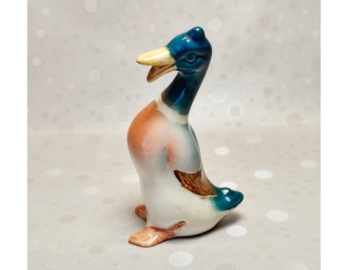 Vintage porcelain mallard duck - porcelain,