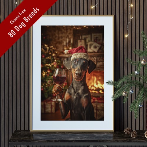 Funny dog christmas wall art - dog,