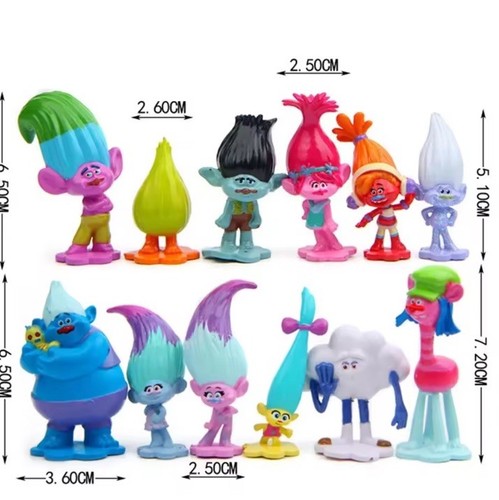 12pcs set movie trolls - 12pcs,