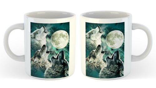 11oz ceramic mug wolf moon - ceramic,