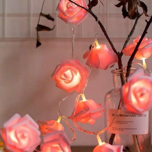 Rose flower led fairy string - rose,