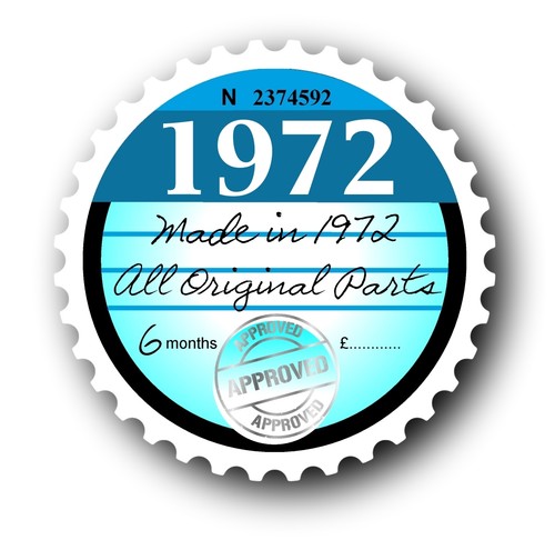 Retro 1972 tax disc - 1972, disk