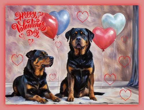 Rottweilers valentine day - rottweilers,