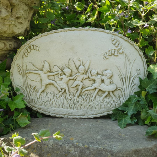 Stone dancing fairies wall elf - wall,