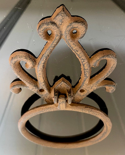 Cast iron towel ring antique - towel,