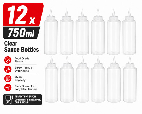Clear squeeze sauce bottle - clear,