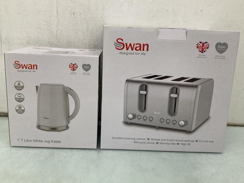 Swan kettle toaster 4 slice - &,
