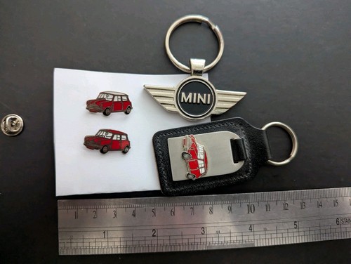 Mini car enamel keyrings - keyrings, and