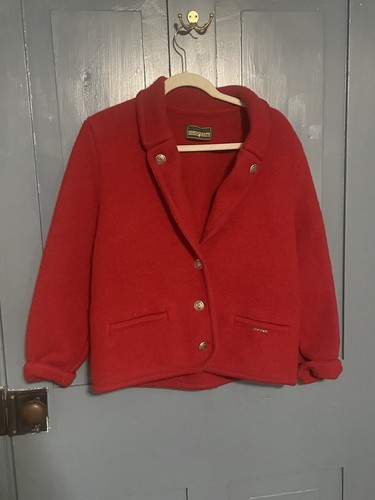 Geiger red boiled wool jacket - boiled,