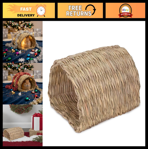 Woven seagrass tunnel hutch - seagrass,