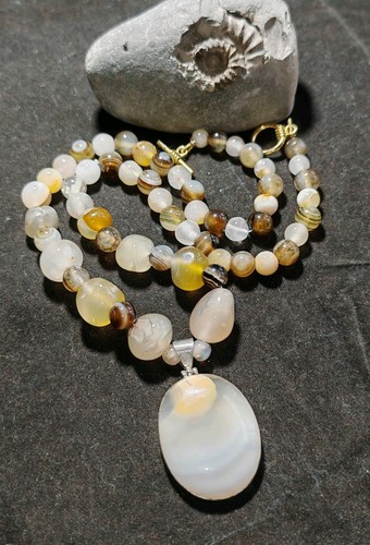 Sterling agate pendant bead - sterling,