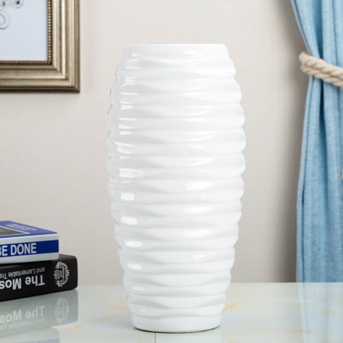 White flower vase glazed home - glazed,
