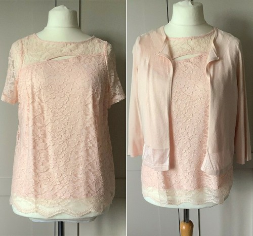 Blush lace twinset top - lace,