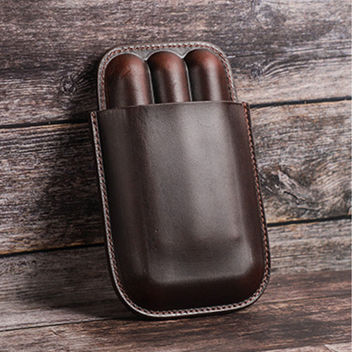 Genuine leather cigar case - genuine,