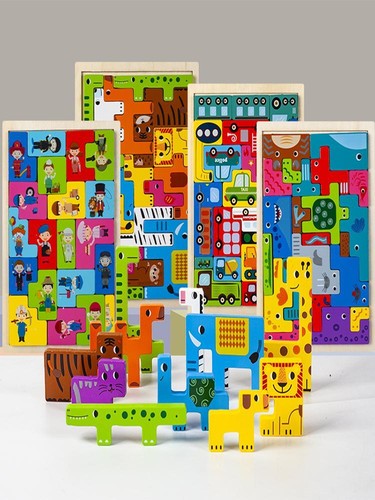 Wooden animal transport puzzle - animal,