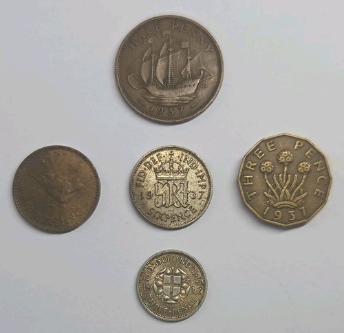 1937 george five coin set - five,