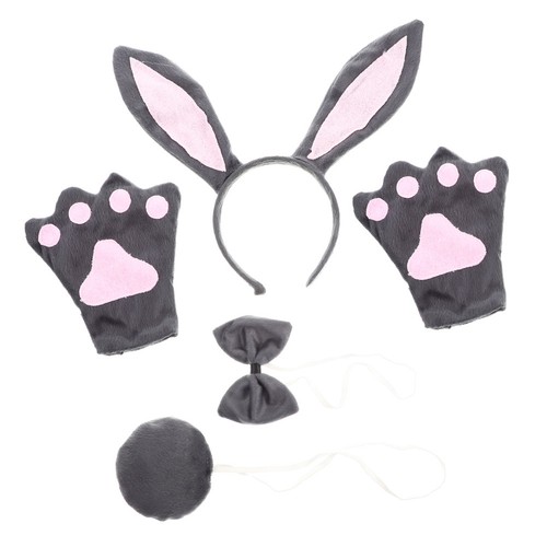 Set grey rabbit ear headband - ear,