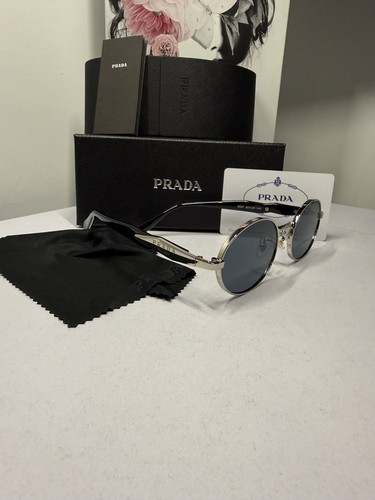Prada silver oval sunglasses - prada,