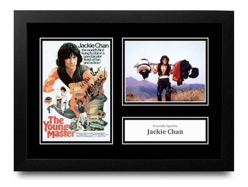 Jackie chan signed - a4, framed