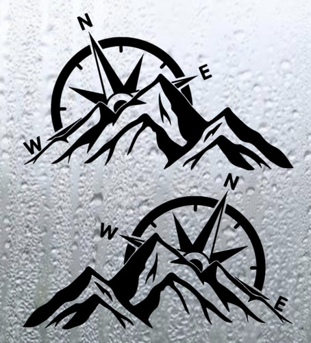 Large compass mountain vinyl - compass,