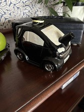 Smart Car Teapot Swineside Teapottery Two 4 Tea Signed Yellow and Black 1993