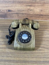 Next Rotary Dial Telephone Home Phone Vintage Retro Style Brown Wood Effect