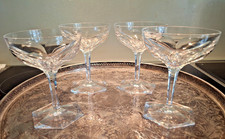 Baccarat Rare Compiegne Pattern Champagne/Cocktail Crystal Glasses - 1930's