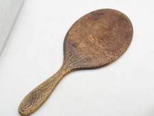 ANTIQUE 1910 ART NOUVEAU POKER WORK HAND DRESSING TABLE MIRROR SWEETHEART SIGNED