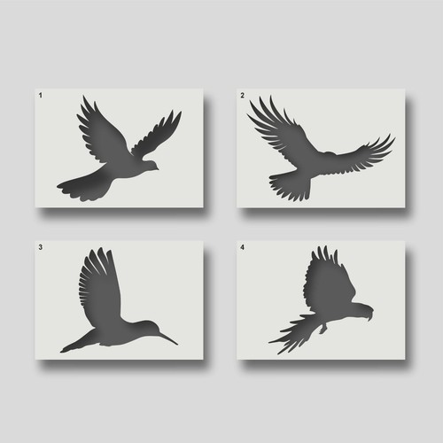 Flying bird stencils diy - flying,