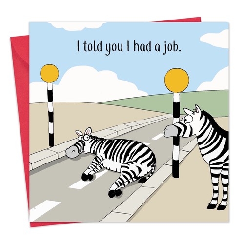Funny card with zebras - card,