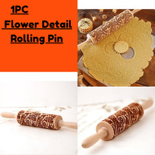 Embossing rolling pin - rolling, wooden