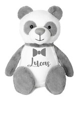 Personalised page boy pageboy thank you gift panda teddy bear  bow tie thank you