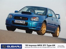 SUBARU "05" IMPREZA WRX STi TYPE-UK, REG No.EO54 FHH, COLOR DIGITAL PHOTOGRAPH.