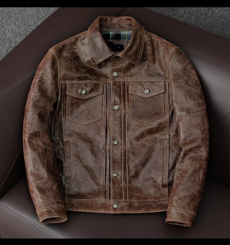 Men brown cowhide - cowhide, casual