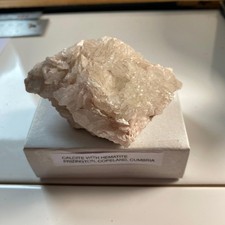 Calcite with hematite - hematite,