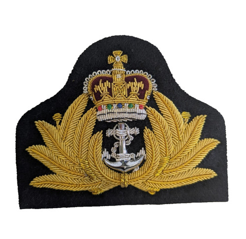 Royal navy officers cap badge - navy,