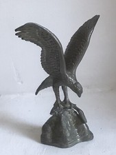Rare Signed Pewter Bird Of