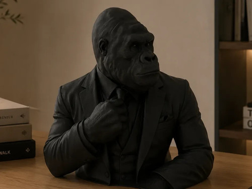Gentleman gorilla bust - gentleman,